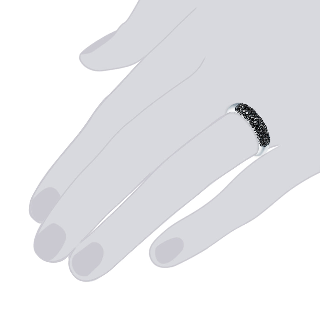 Ring Sterling Silber Zirkonia schwarz