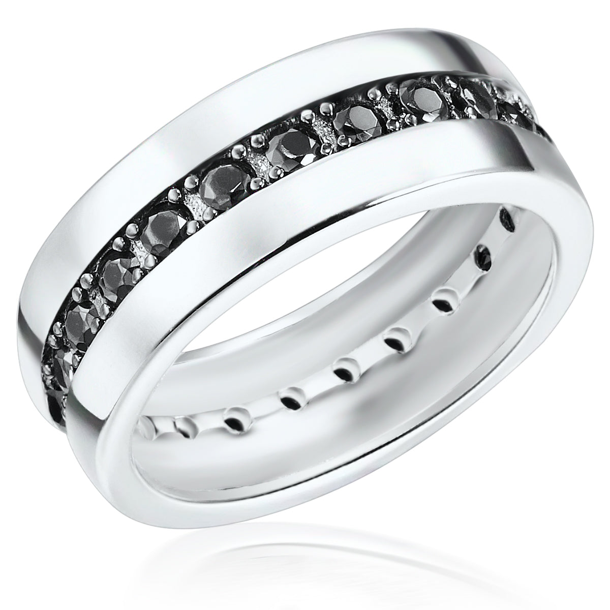 Ring Sterling Silber Zirkonia schwarz