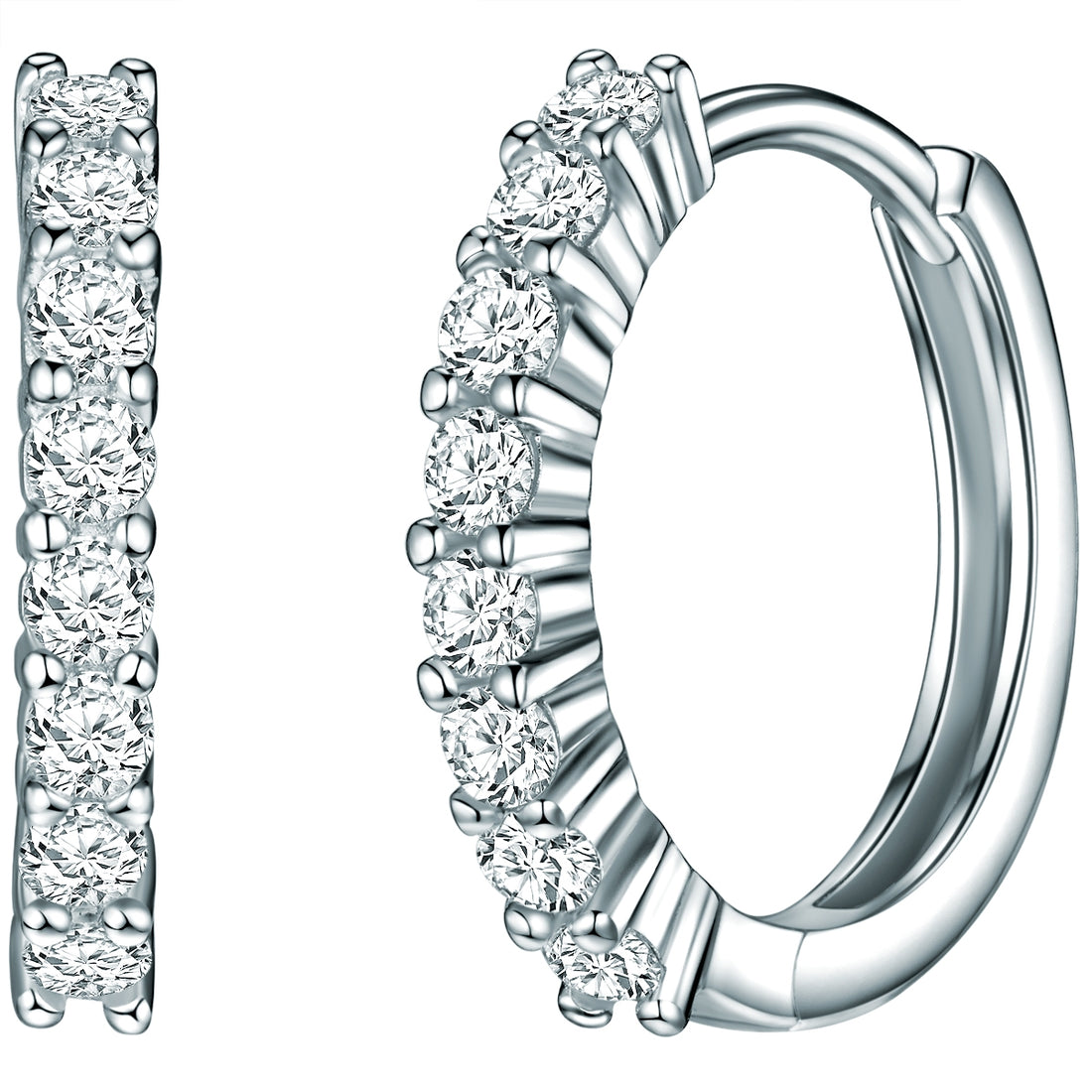 Rafaela Donata Klappcreolen Sterling Silber Zirkonia weiß