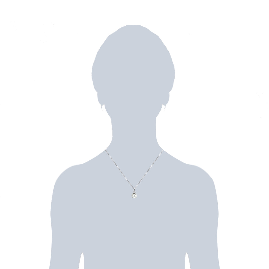 Kette mit Anhänger Sterling Silber Perle (synth.) weiß Zirkonia weiß