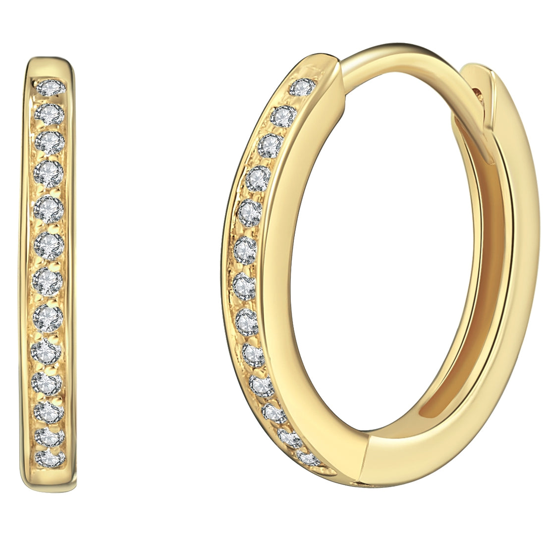 Rafaela Donata Klappcreolen Sterling Silber gelbgold Zirkonia weiß