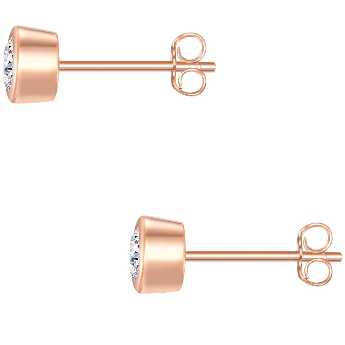 Ohrstecker Sterling Silber roségold Zirkonia weiß