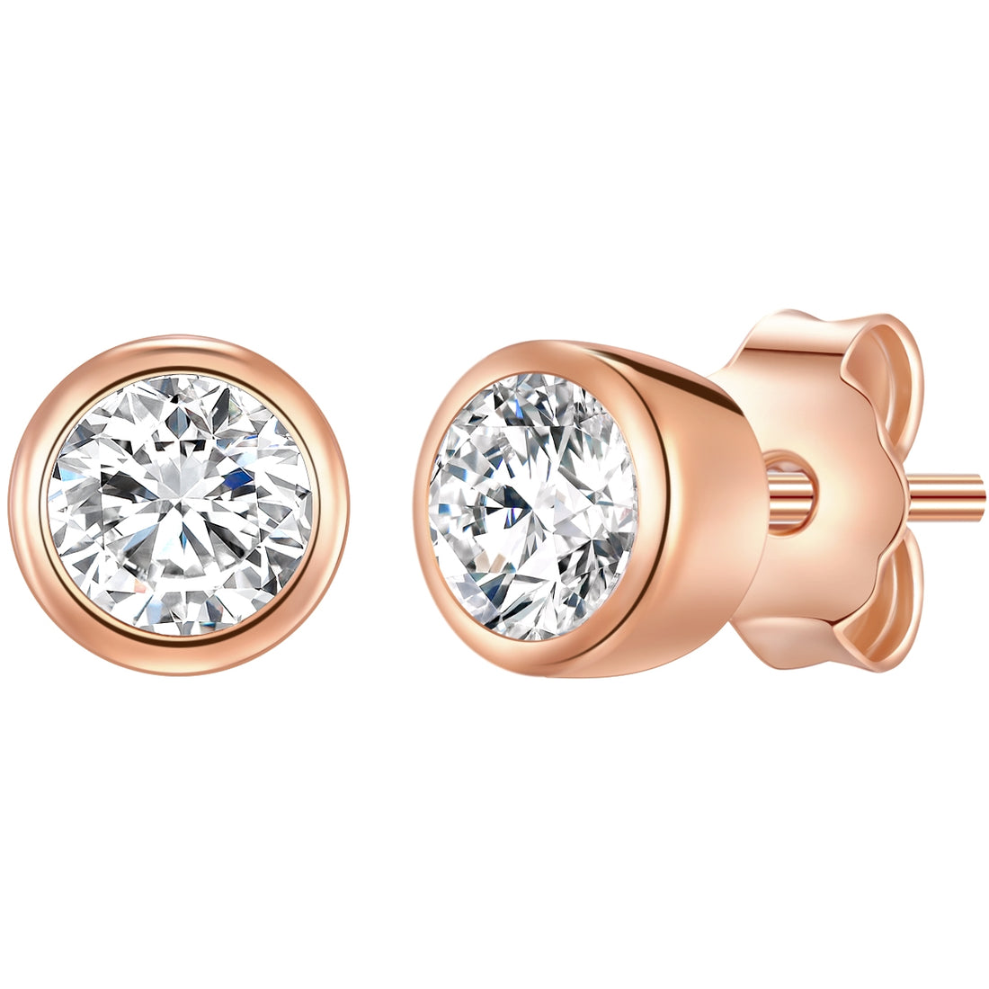 Ohrstecker Sterling Silber roségold Zirkonia weiß