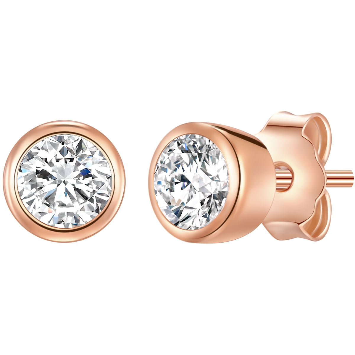 Ohrstecker Sterling Silber roségold Zirkonia weiß