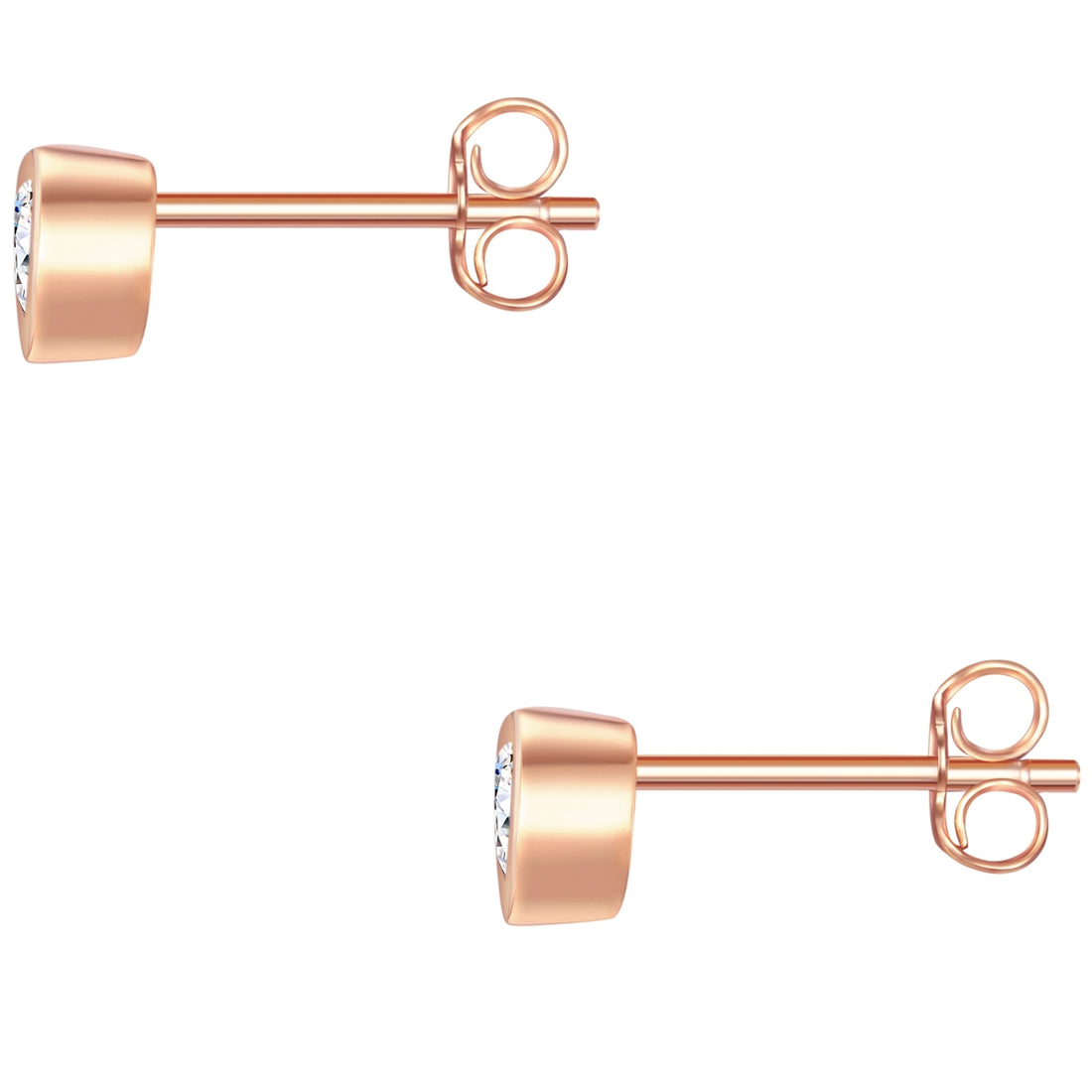 Ohrstecker Sterling Silber roségold Zirkonia weiß