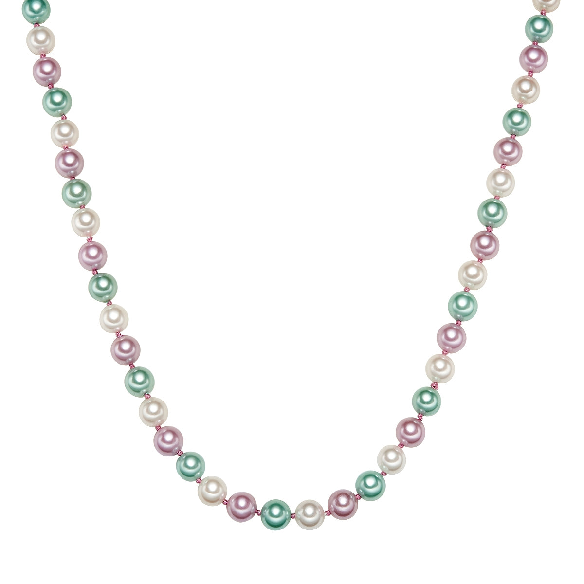 Kette Sterling Silber Muschelkernperle multicolor