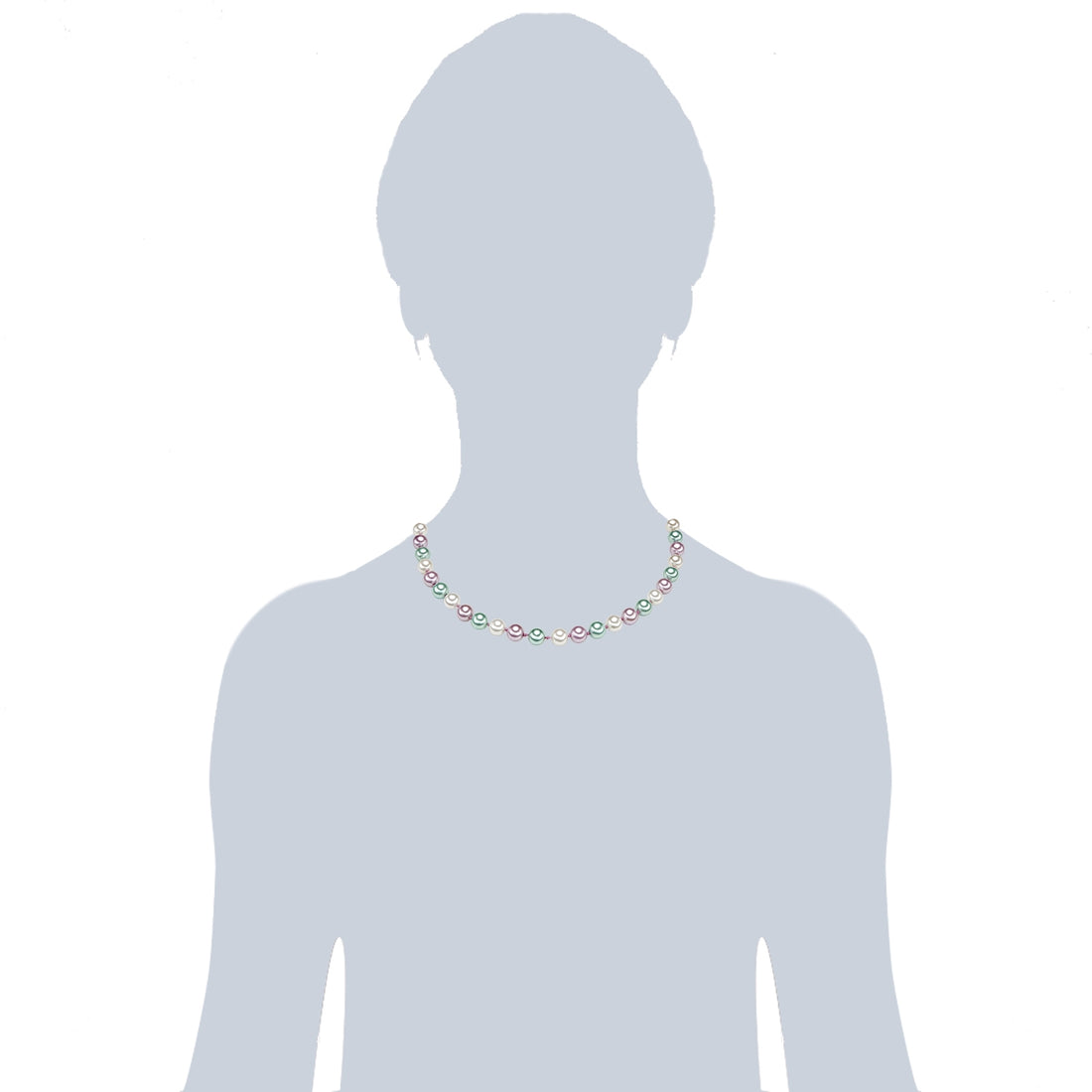 Kette Sterling Silber Muschelkernperle multicolor
