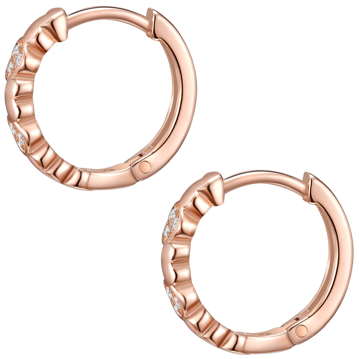 Creolen Sterling Silber roségold Zirkonia weiß