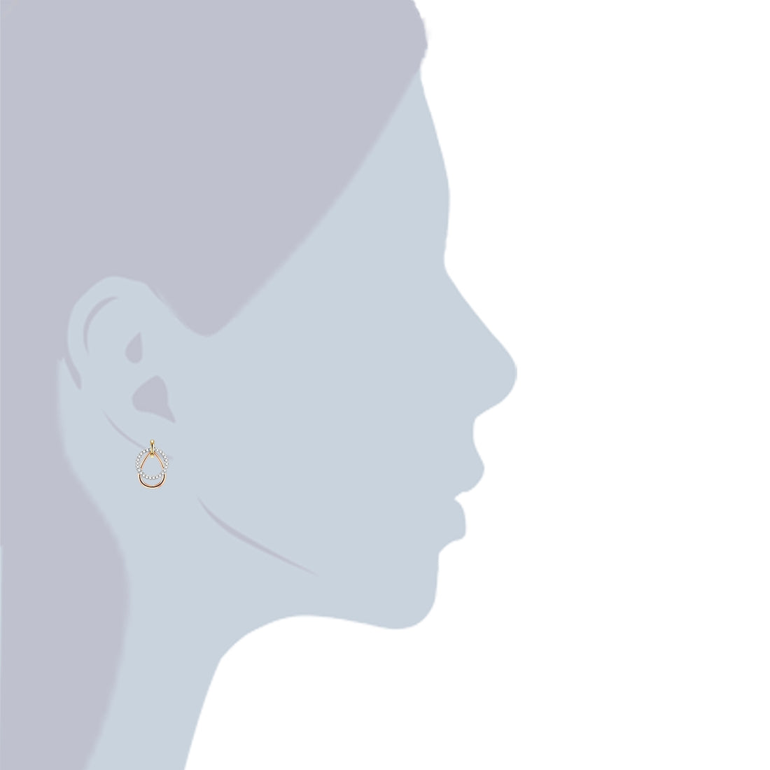 Ohrstecker Sterling Silber tri-Color Zirkonia weiß