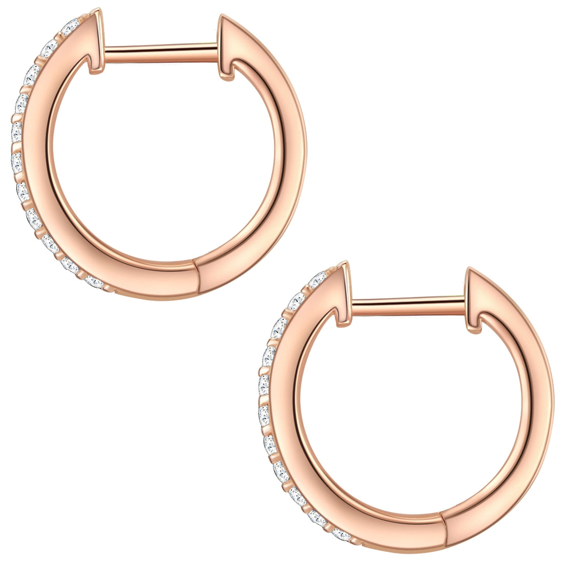 Klappcreolen Sterling Silber roségold Zirkonia weiß