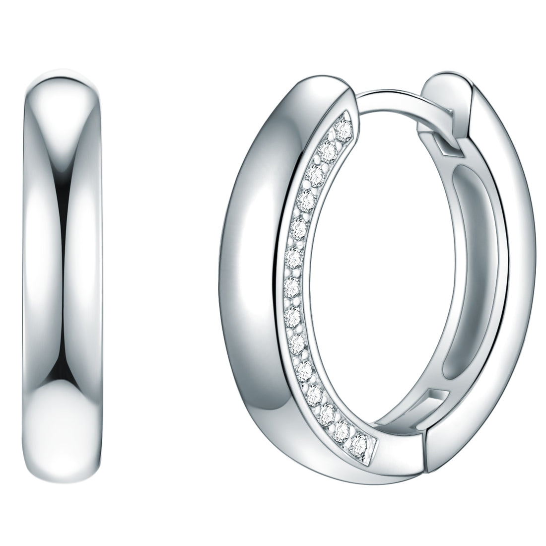 Rafaela Donata Klappcreolen Sterling Silber Zirkonia weiß