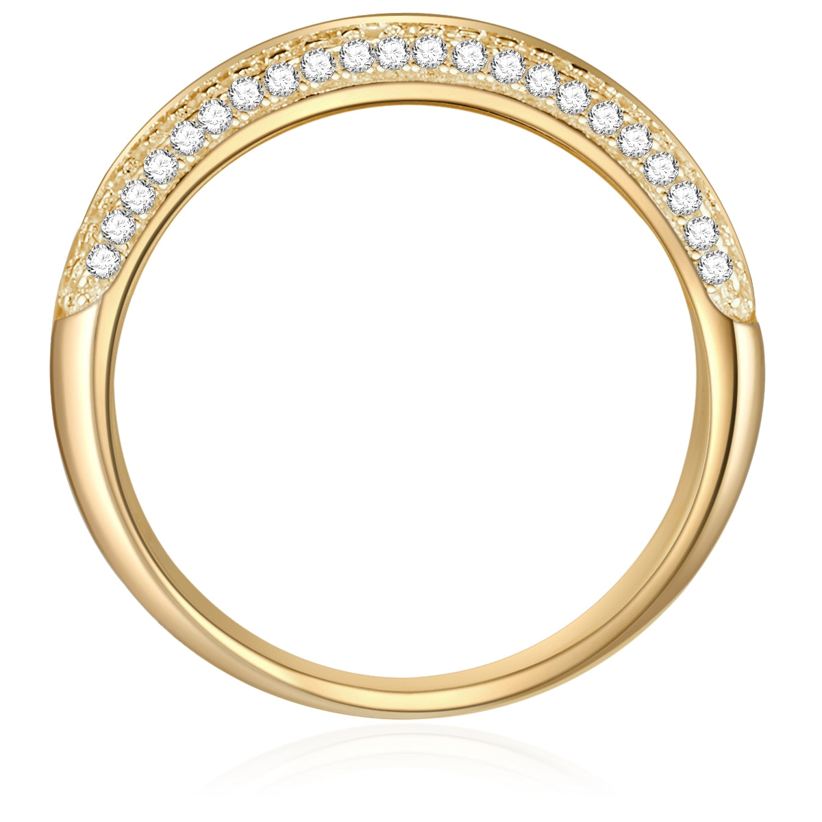 Ring Sterling Silber gelbgold Zirkonia weiß