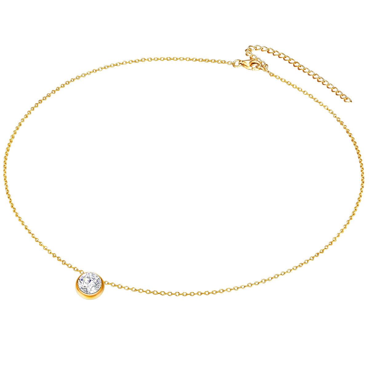 Set (Kette+Ohrstecker) Sterling Silber gelbgold verziert mit Kristallen von Swarovski® weiß