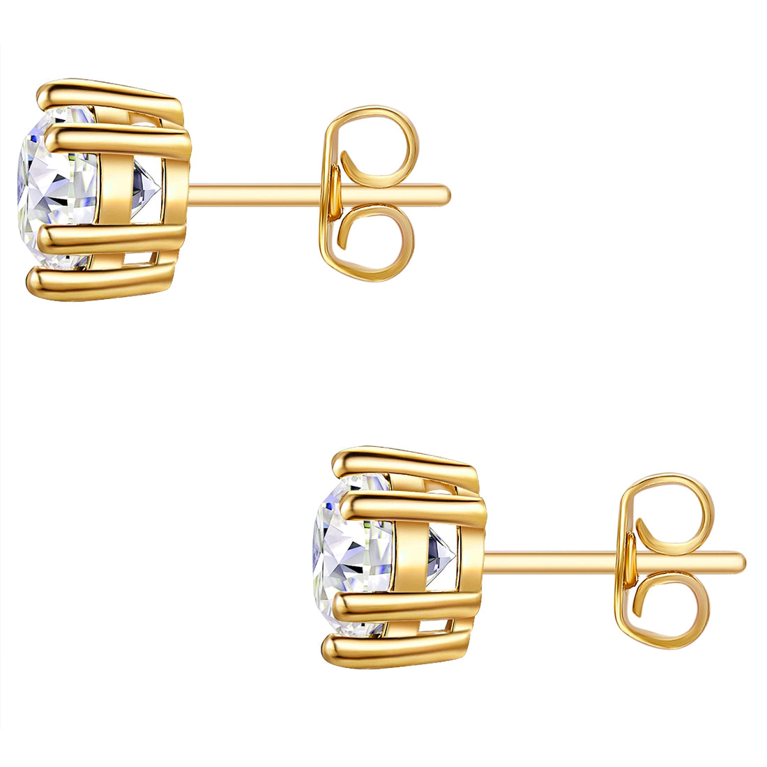 Set (Kette+Ohrstecker) Sterling Silber gelbgold verziert mit Kristallen von Swarovski® weiß