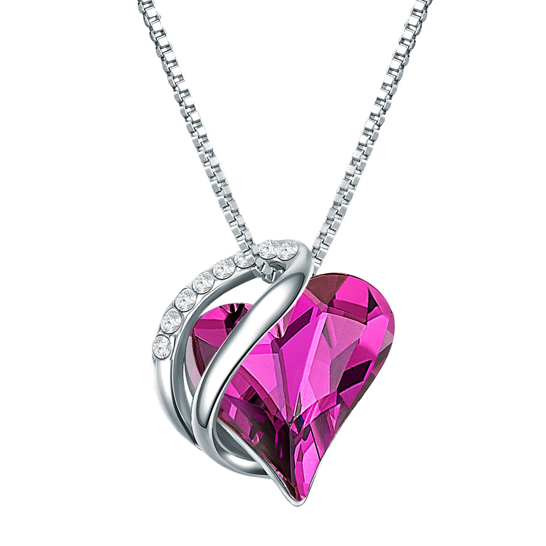 Kette mit Anhänger Sterling Silber verziert mit Kristallen von Swarovski® amethyst weiß