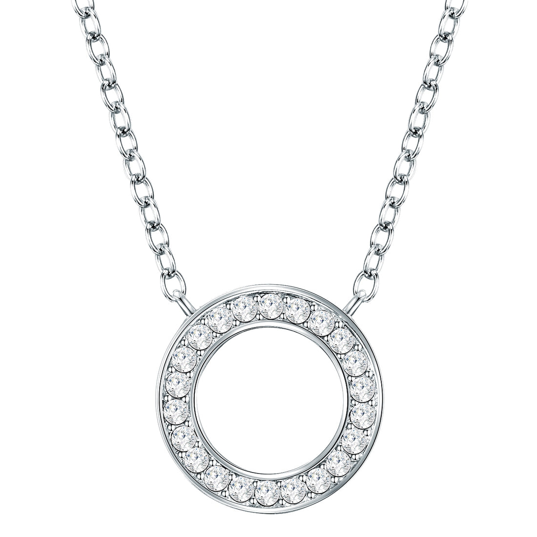 Kette mit Anhänger Sterling Silber verziert mit Kristallen von Swarovski® weiß