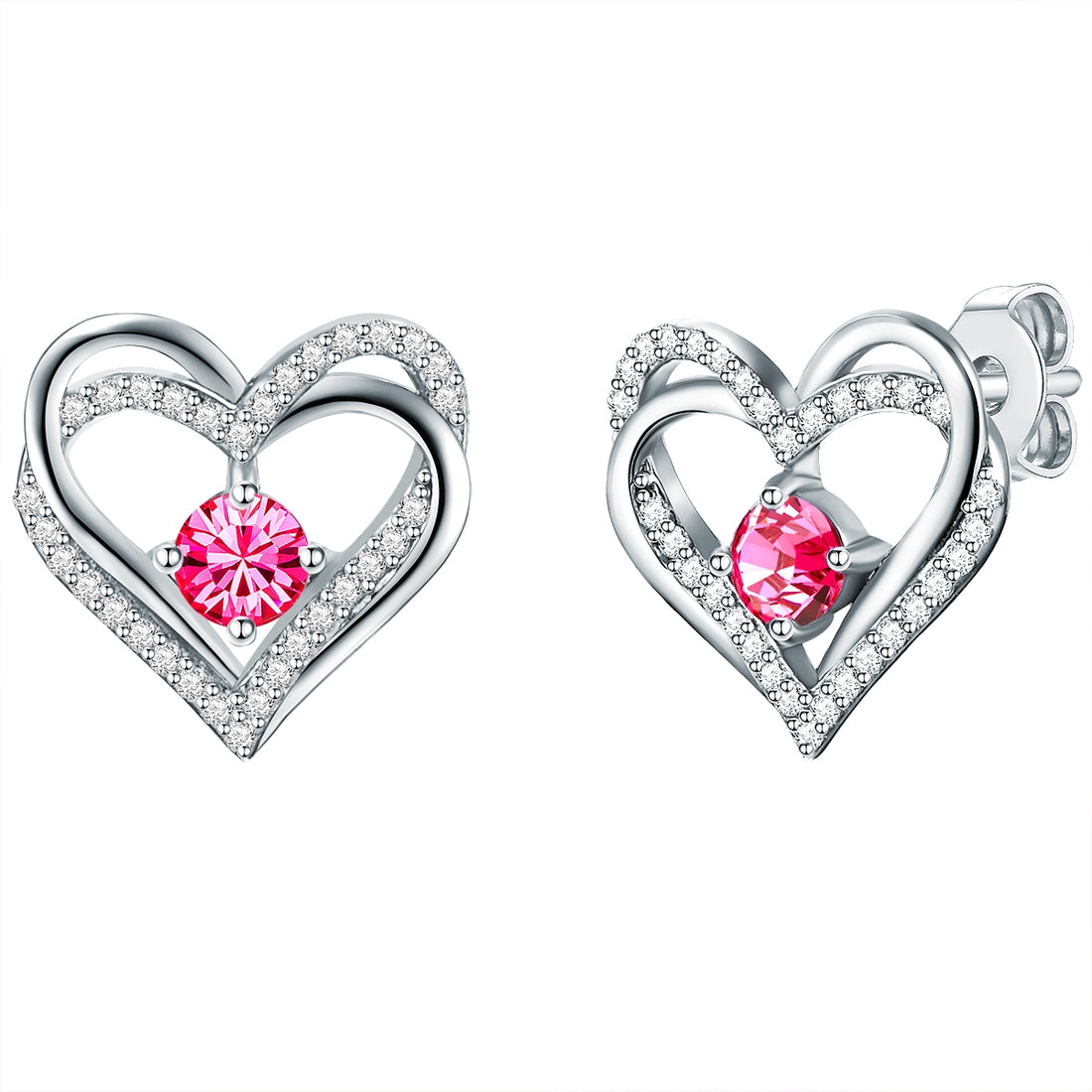 Rafaela Donata Ohrstecker Sterling Silber verziert mit Kristallen von Swarovski® pink Zirkonia weiß