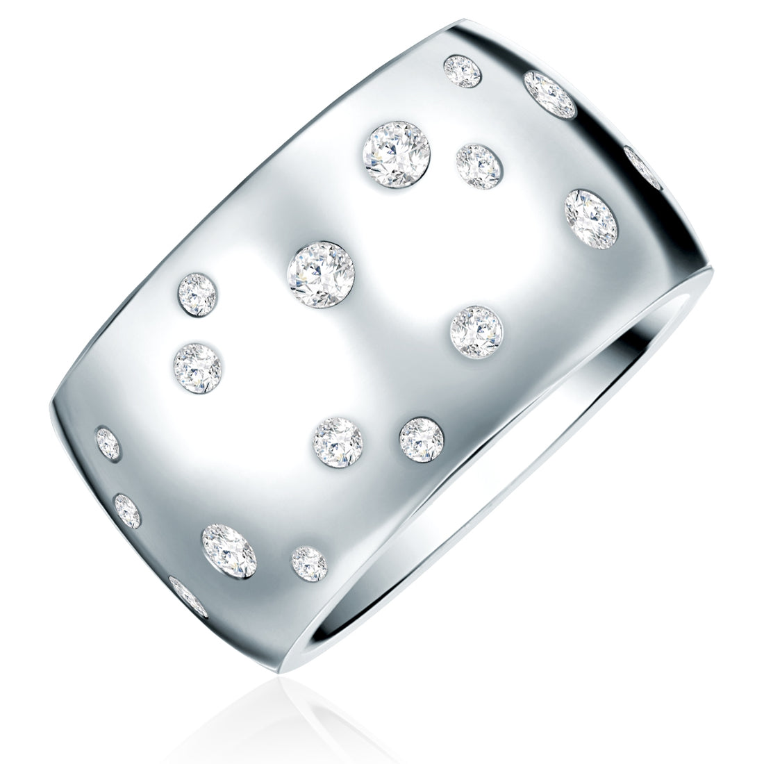 Rafaela Donata Ring Edelstahl verziert mit Kristallen von Swarovski® weiß