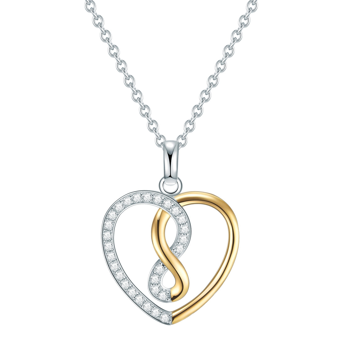 Rafaela Donata Kette mit Anhänger Sterling Silber bi-Color Zirkonia weiß