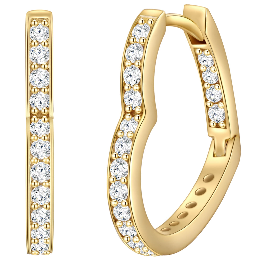 Creolen Sterling Silber gelbgold Zirkonia weiß