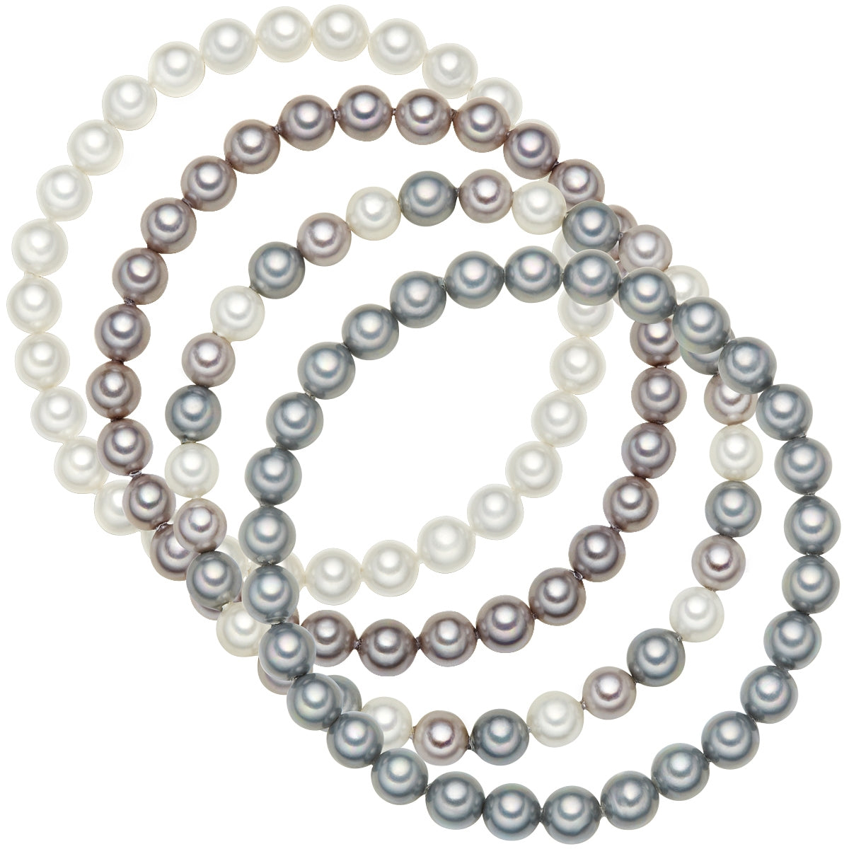 4er Set Armbänder Muschelkernperle multicolor