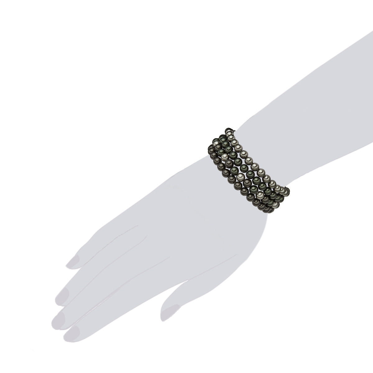 4er Set Armbänder Muschelkernperle multicolor