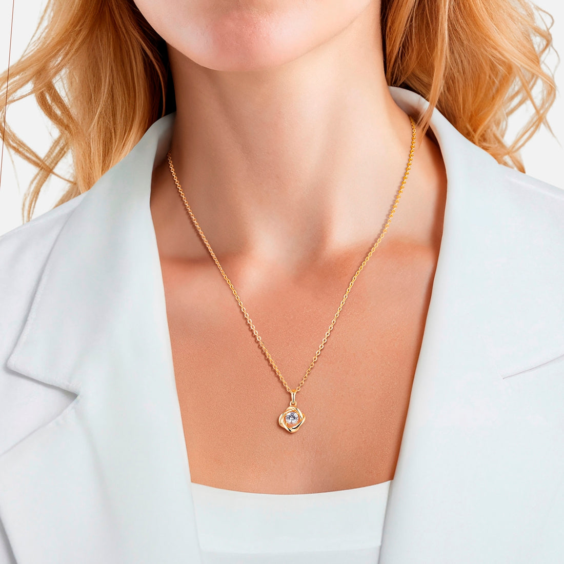 Kette mit Anhänger Sterling Silber gelbgold Spinell (synth.) blau