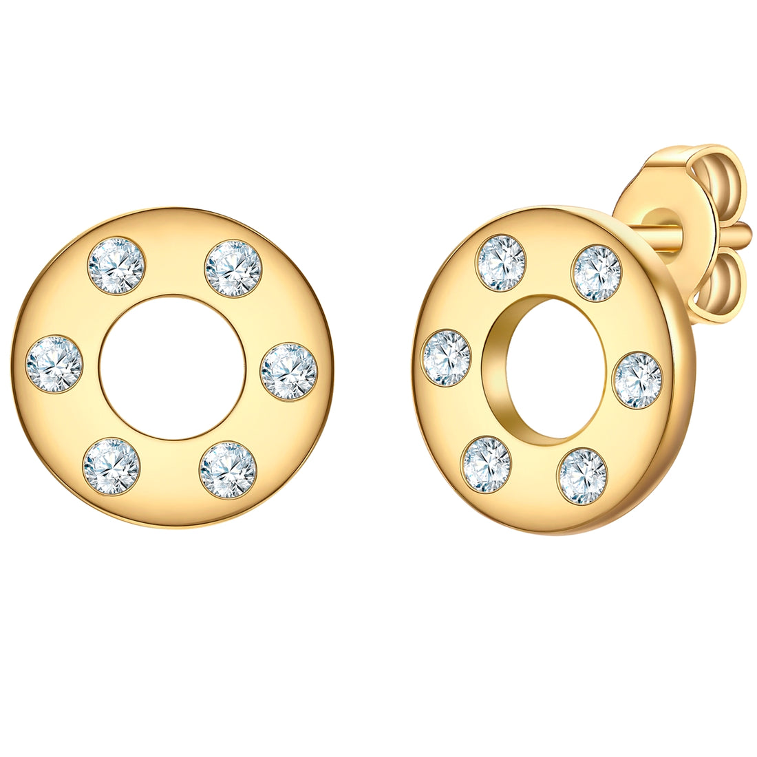 Rafaela Donata Ohrstecker Sterling Silber gelbgold Zirkonia weiß