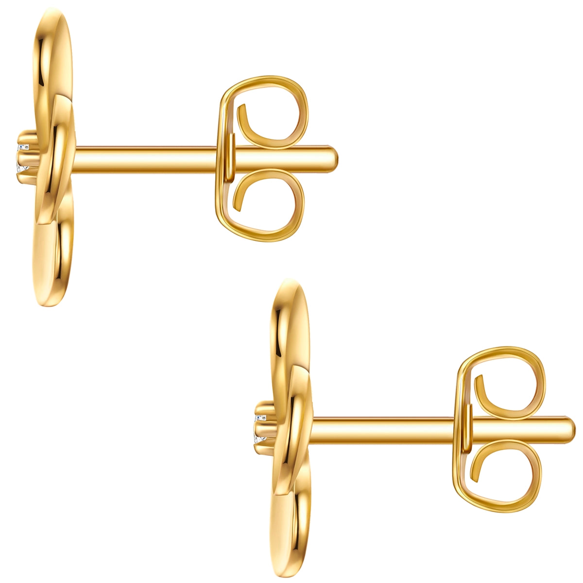 Ohrstecker Sterling Silber gelbgold Zirkonia weiß