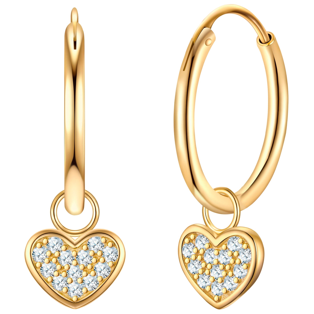 Creolen Sterling Silber gelbgold Zirkonia weiß