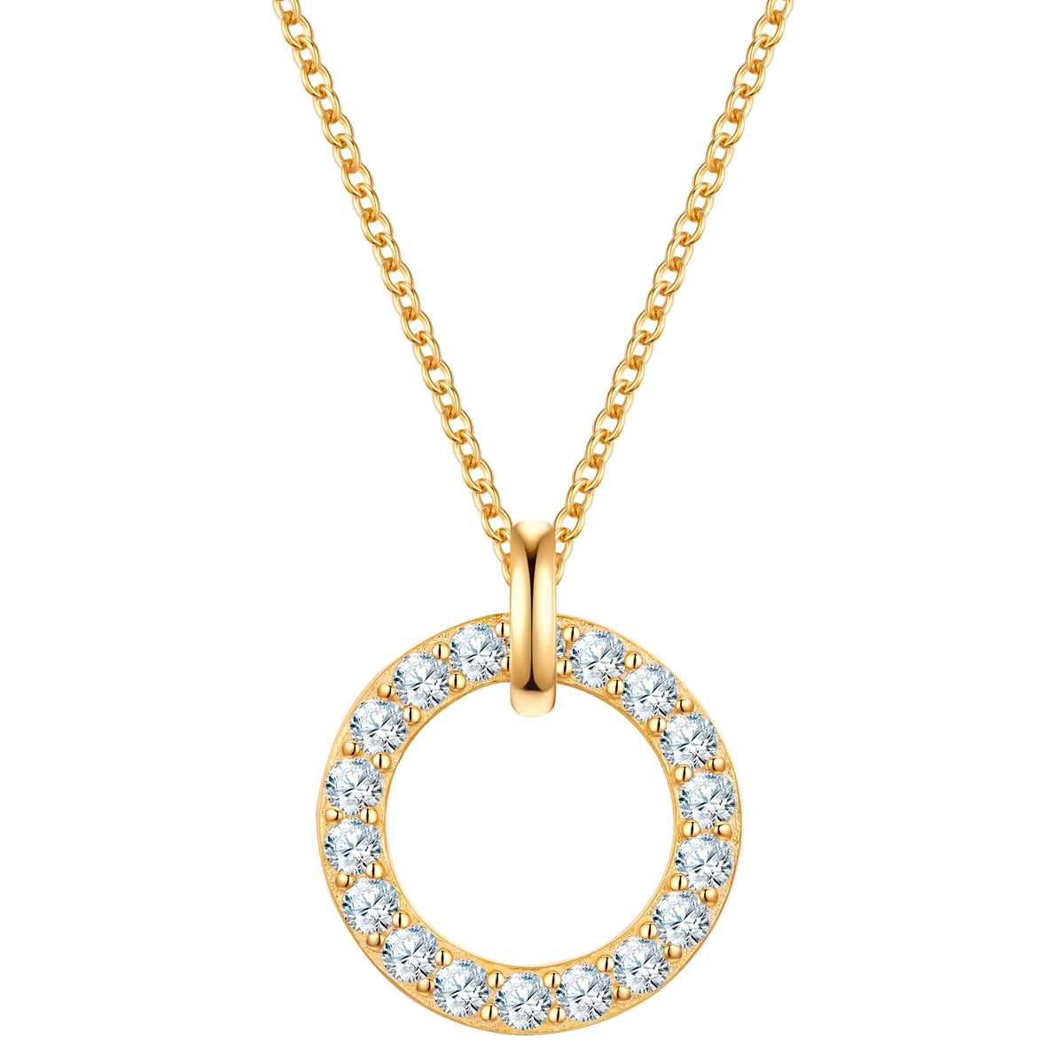Kette mit Anhänger Sterling Silber gelbgold Zirkonia weiß