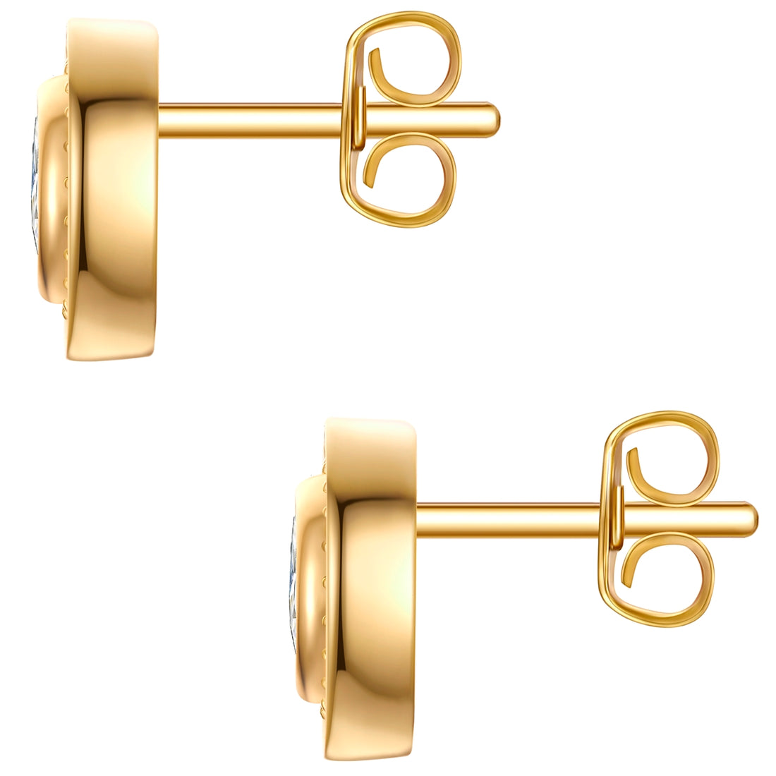 Ohrstecker Sterling Silber gelbgold Zirkonia weiß