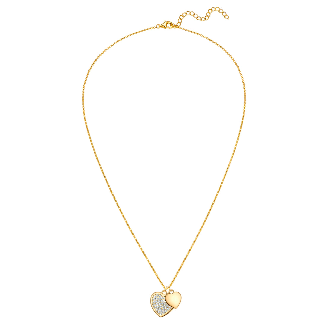 Kette mit Anhänger Sterling Silber gelbgold Zirkonia weiß