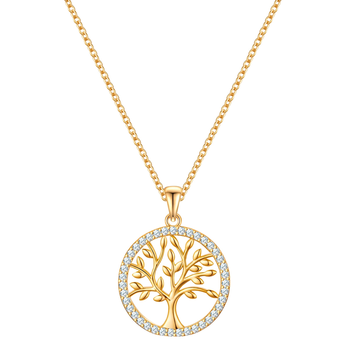 Kette mit Anhänger Sterling Silber gelbgold Zirkonia weiß