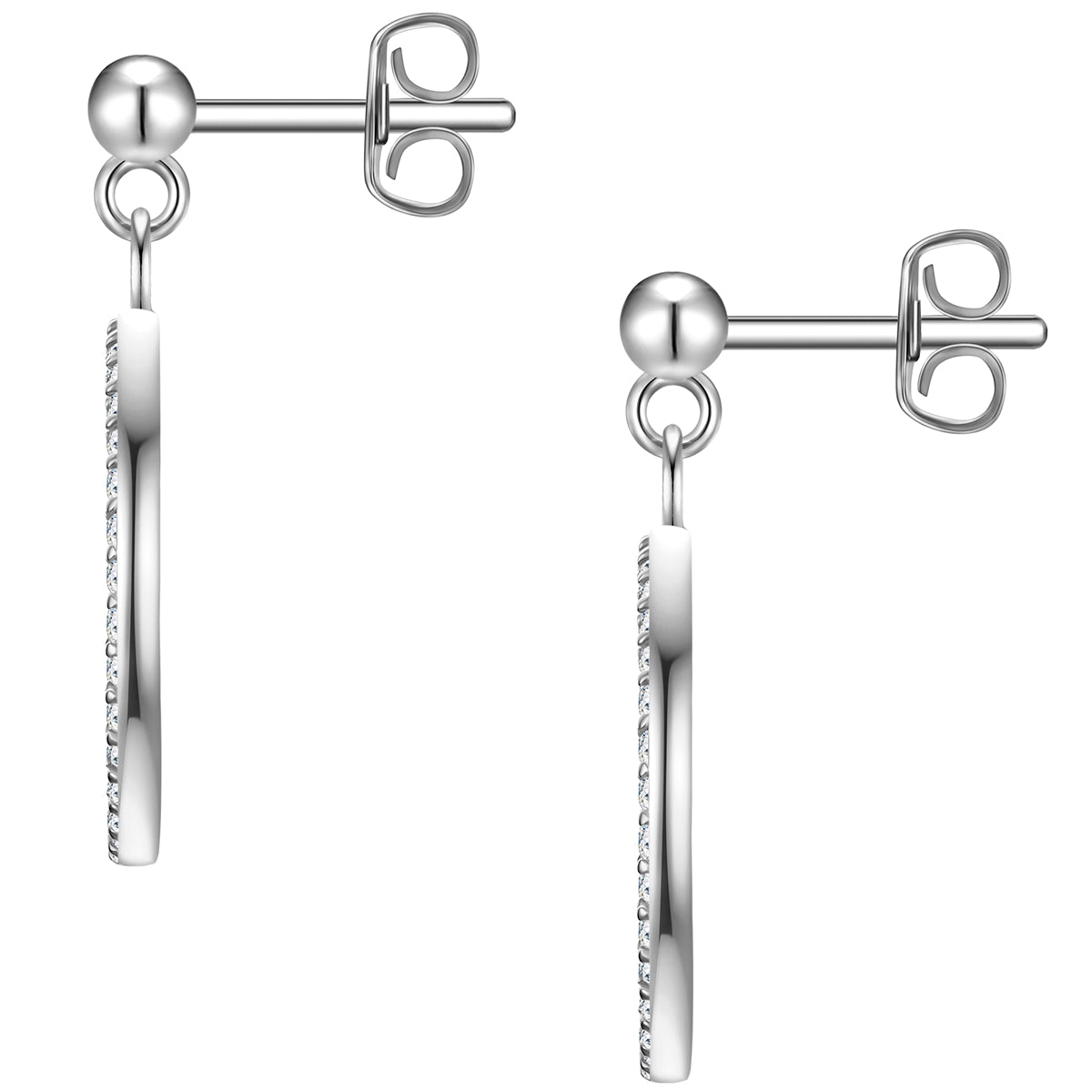 Ohrhänger Sterling Silber Zirkonia weiß