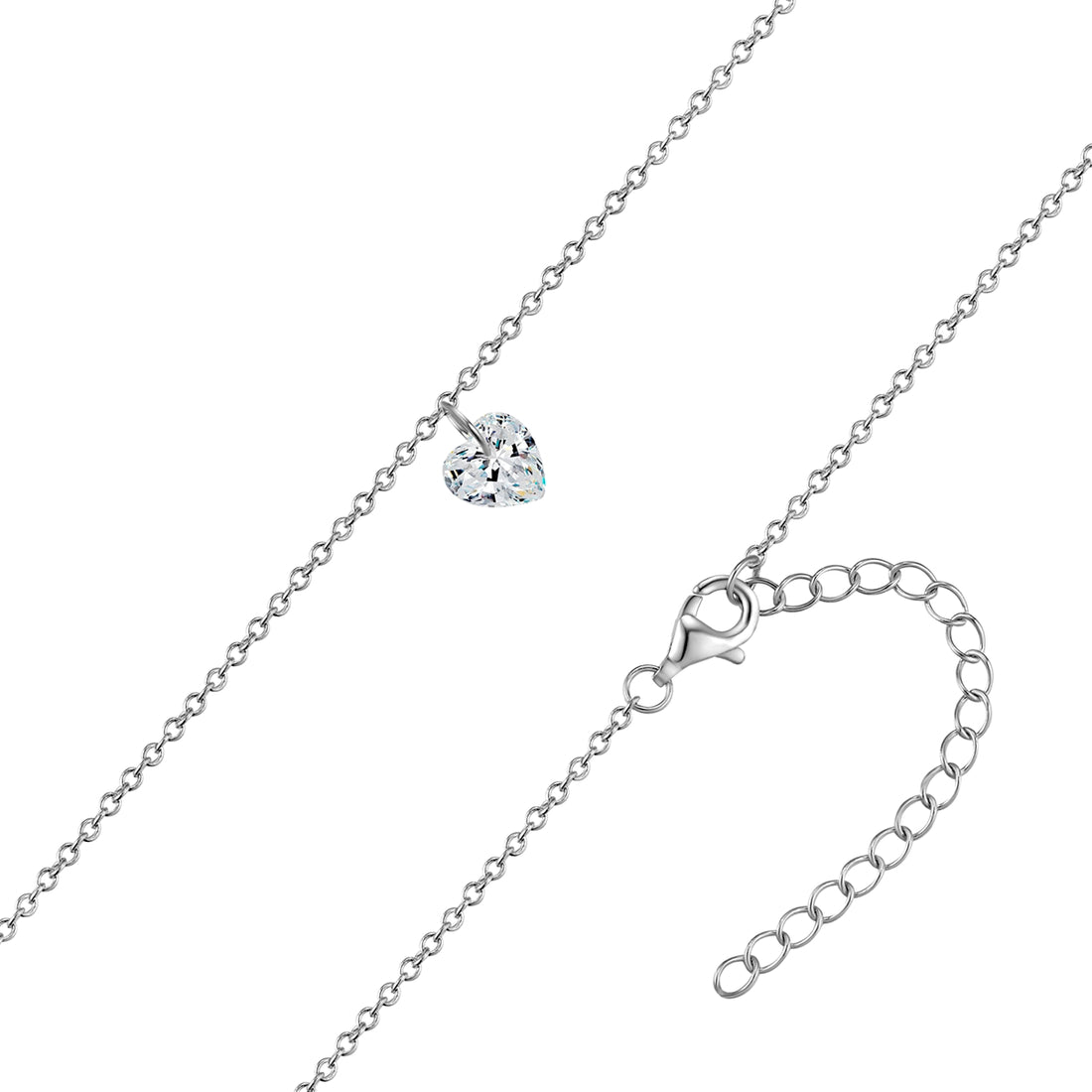 Kette mit Anhänger Sterling Silber Zirkonia weiß