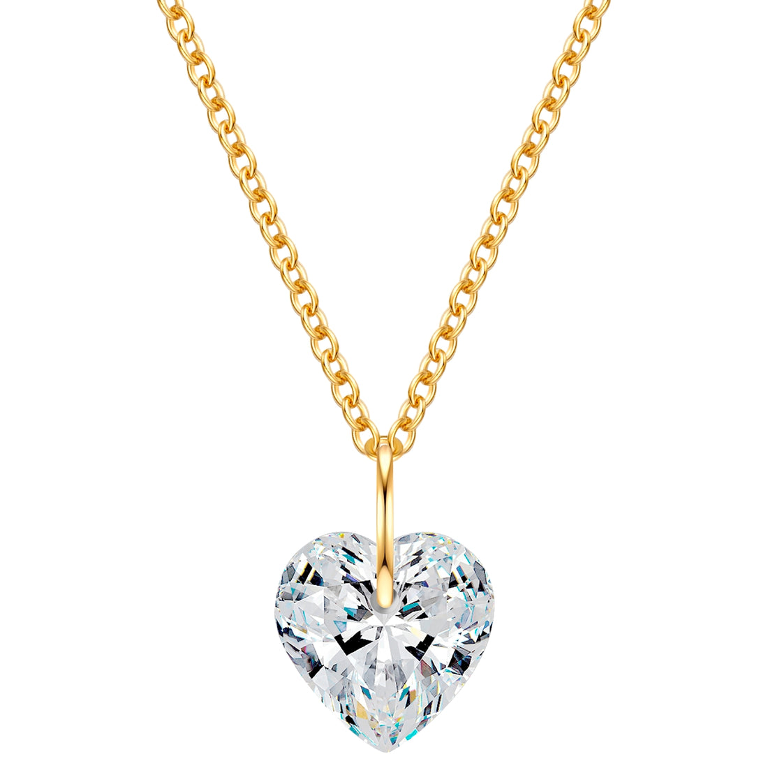 Kette mit Anhänger Sterling Silber gelbgold Zirkonia weiß