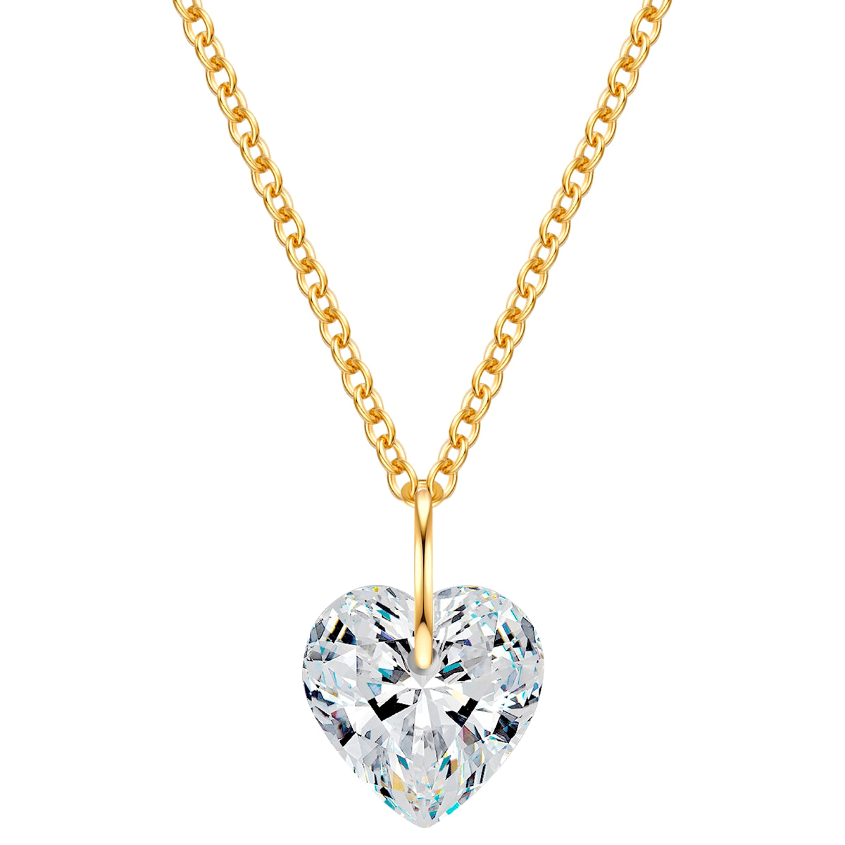 Kette mit Anhänger Sterling Silber gelbgold Zirkonia weiß