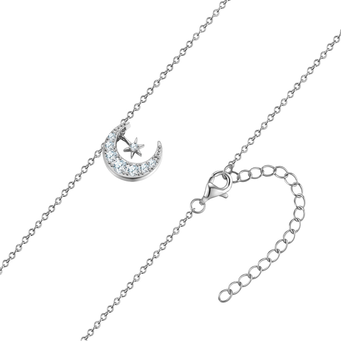 Kette mit Anhänger Sterling Silber Zirkonia weiß