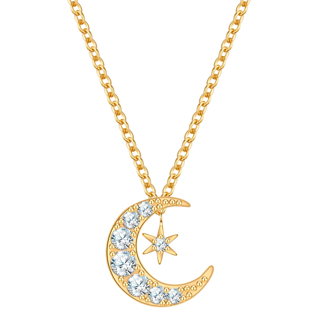 Kette mit Anhänger Sterling Silber gelbgold Zirkonia weiß