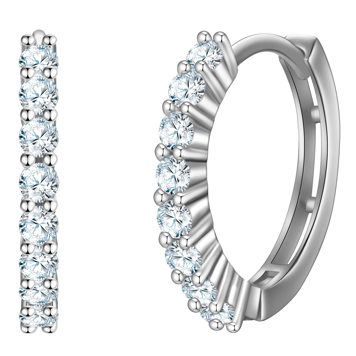 Creolen Sterling Silber Zirkonia weiß