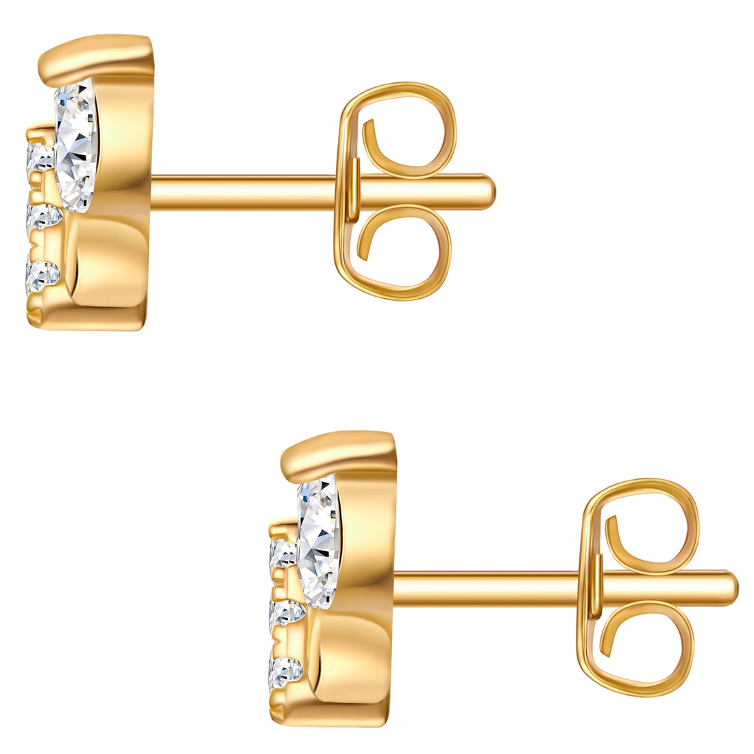 Ohrstecker Sterling Silber gelbgold Zirkonia weiß