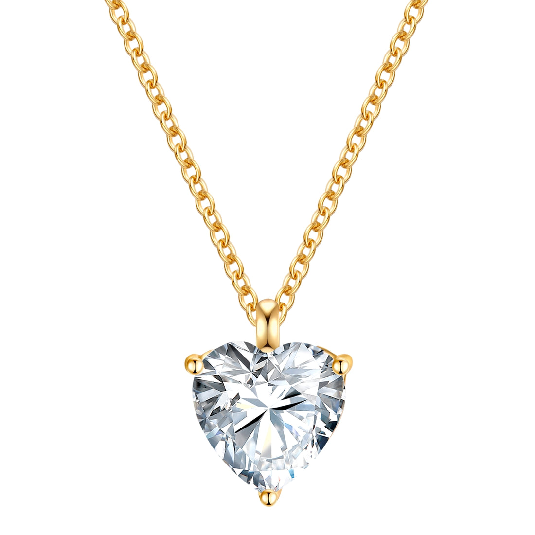 Kette mit Anhänger Sterling Silber gelbgold Zirkonia weiß