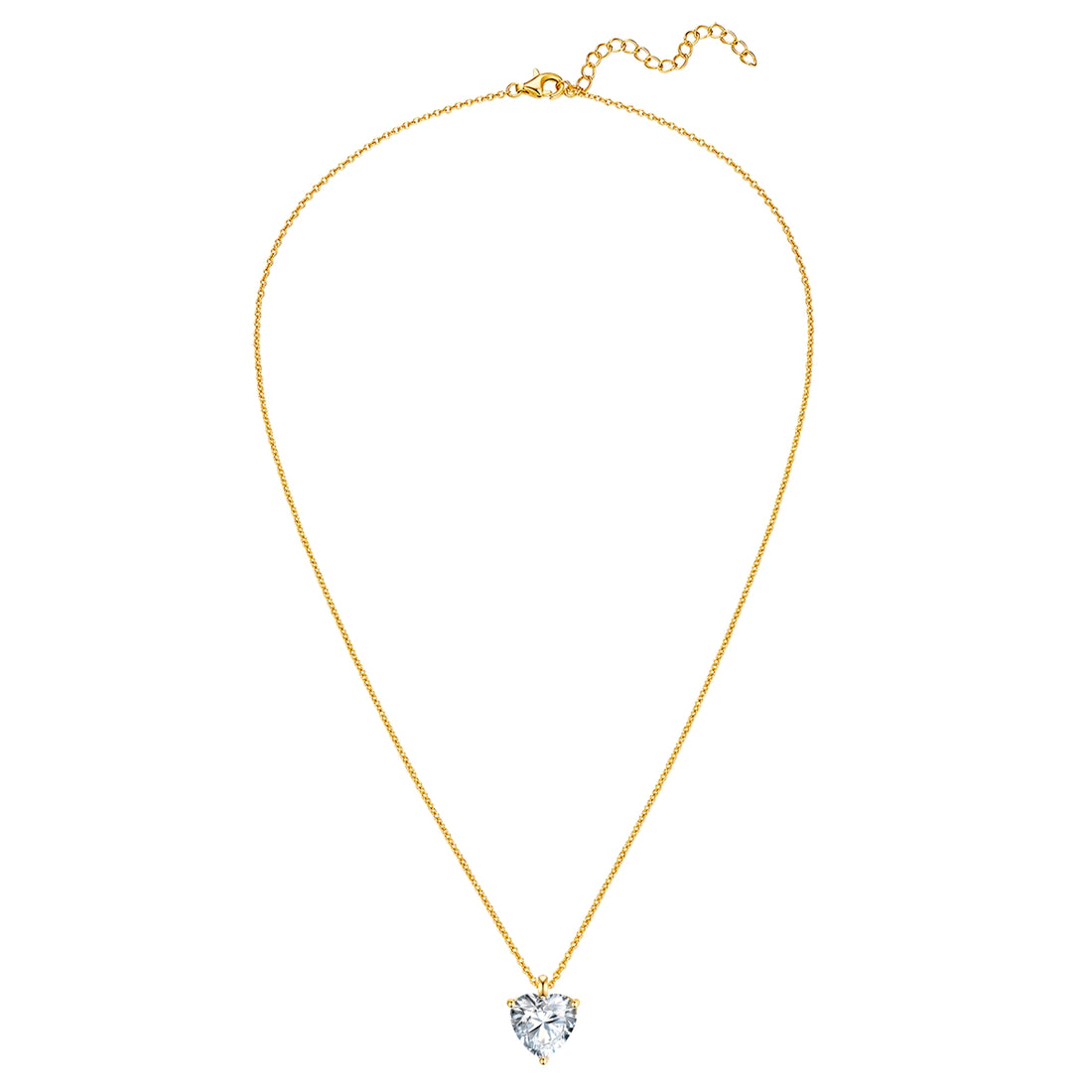 Kette mit Anhänger Sterling Silber gelbgold Zirkonia weiß