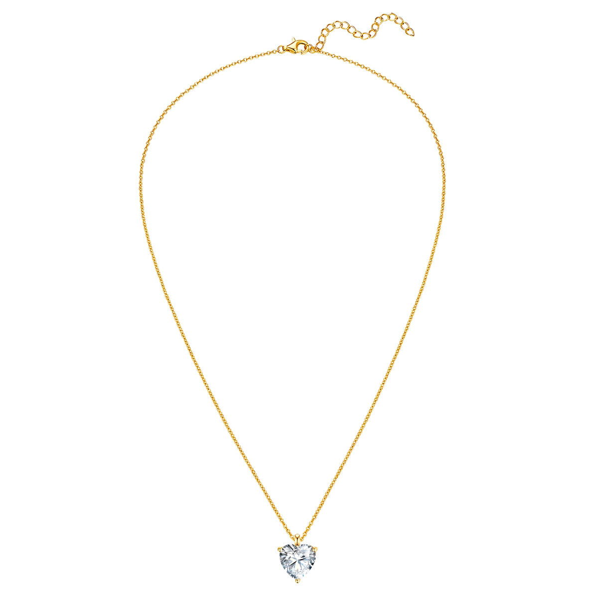 Kette mit Anhänger Sterling Silber gelbgold Zirkonia weiß