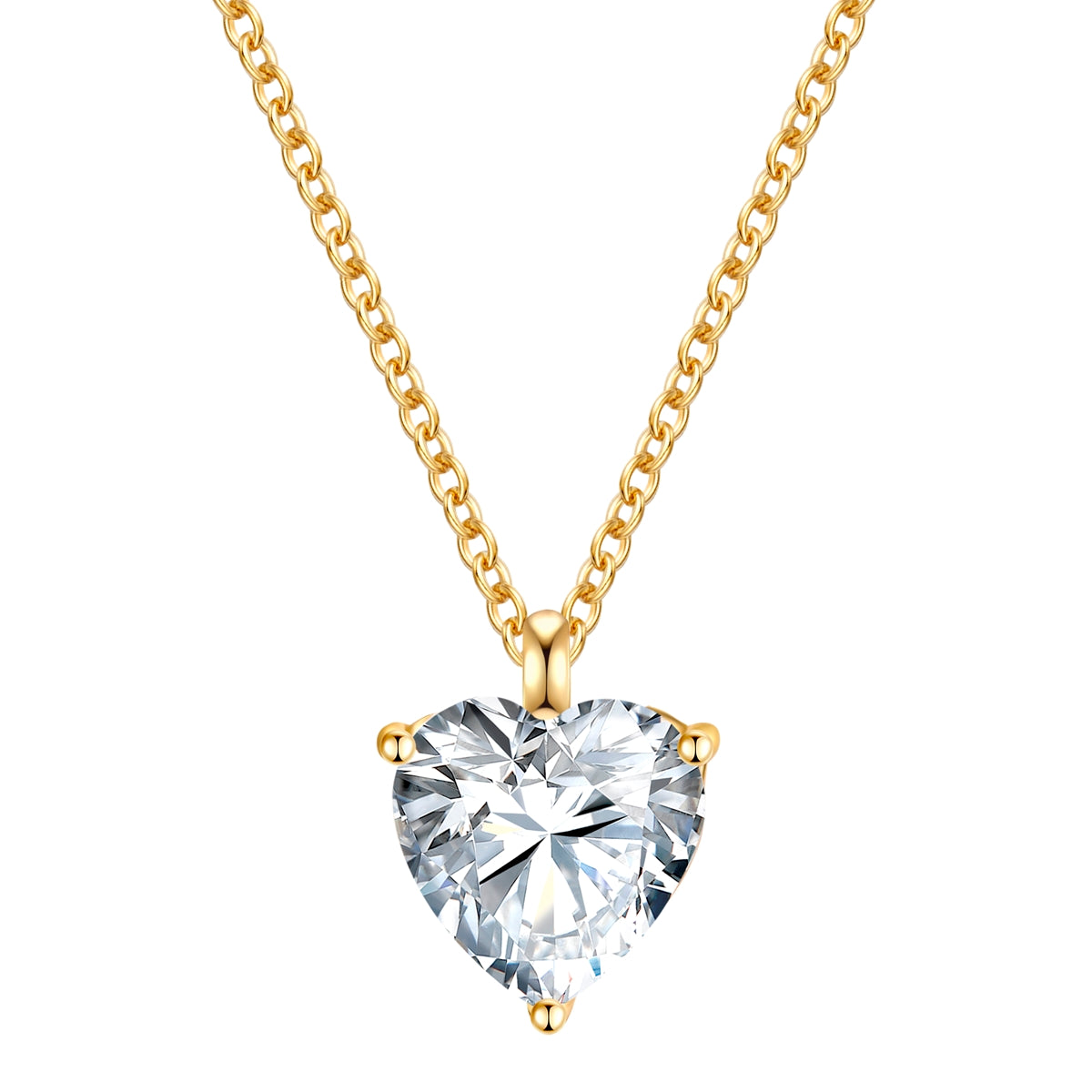 Kette mit Anhänger Sterling Silber gelbgold Zirkonia weiß