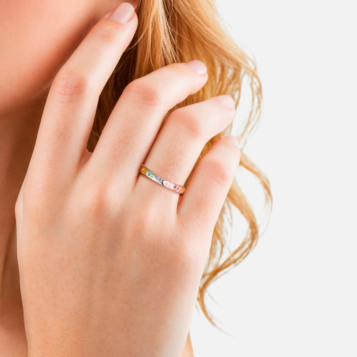 Ring Sterling Silber Emaille multicolor