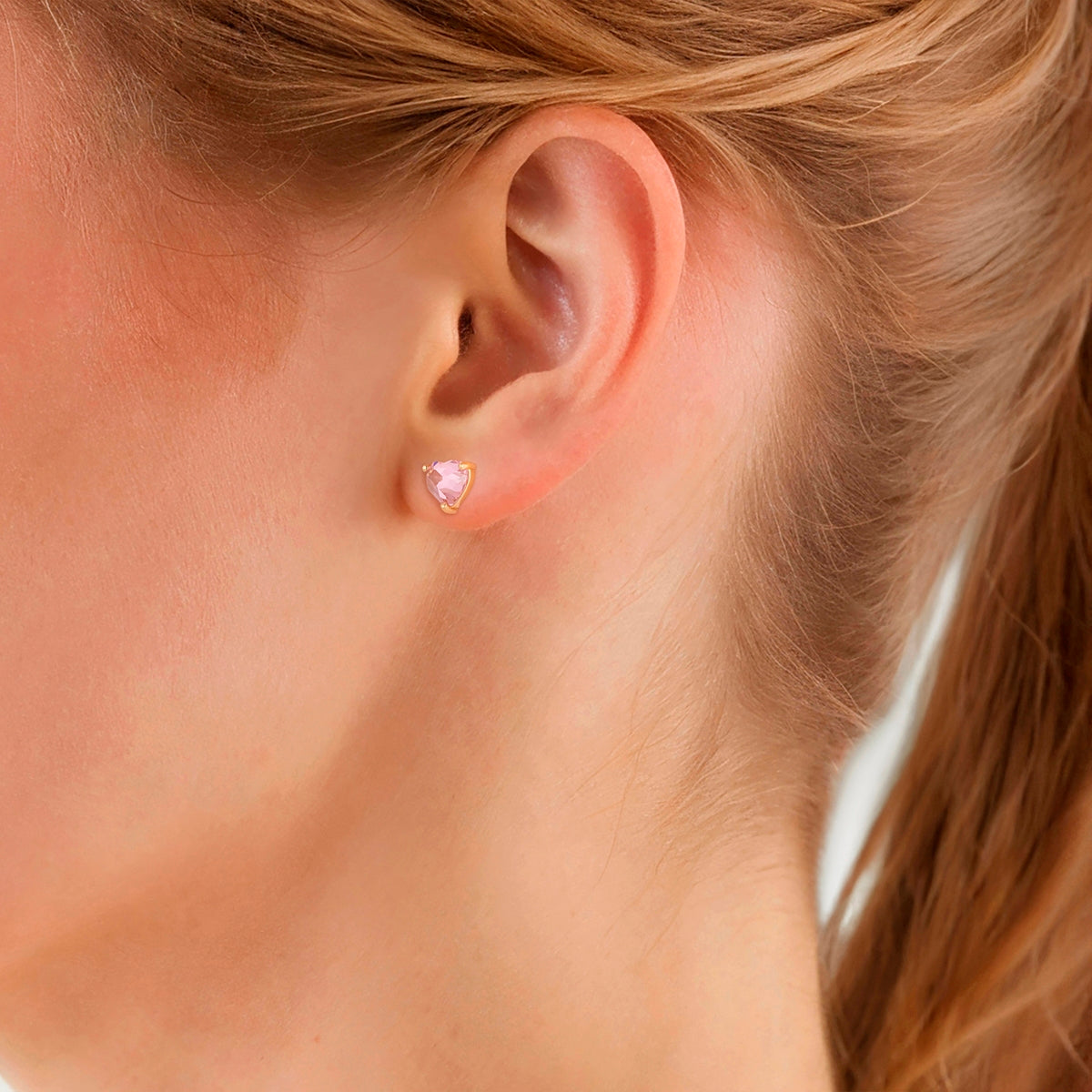 Ohrstecker Sterling Silber gelbgold Zirkonia rosa