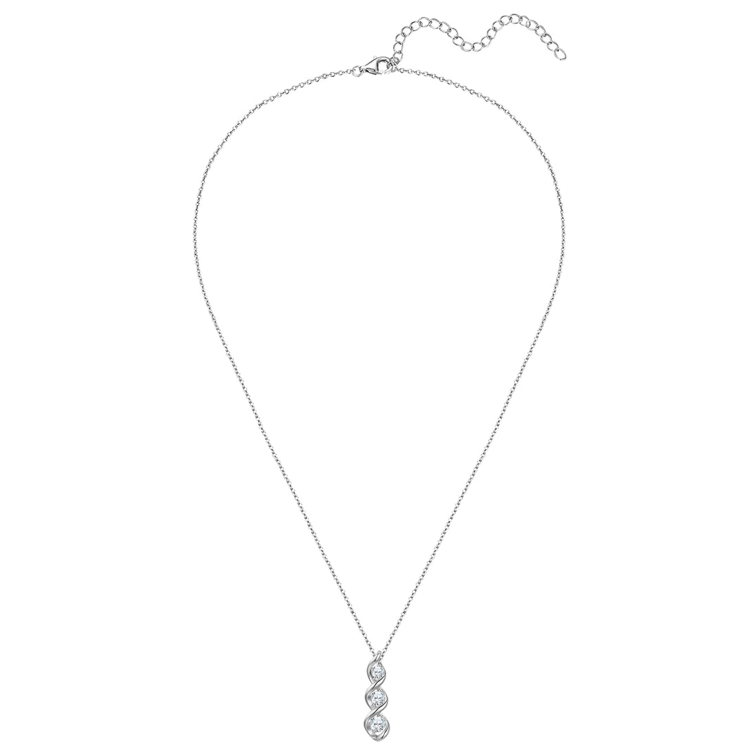 Kette mit Anhänger Sterling Silber Zirkonia weiß