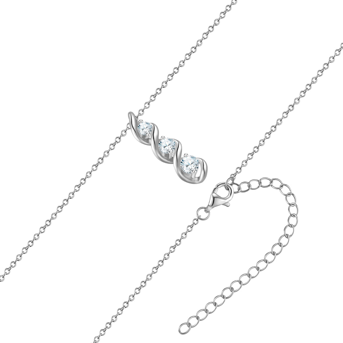 Kette mit Anhänger Sterling Silber Zirkonia weiß